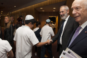 Chief Rabbi of Rome Dr. Riccardo Di Segni greets RASPEDS students
